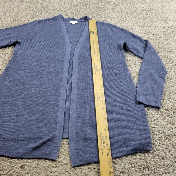 J Jill Cardigan Womens XLP Petite Blue Acrylic Linen Long Sleeve Button Up - Picture 4 of 6